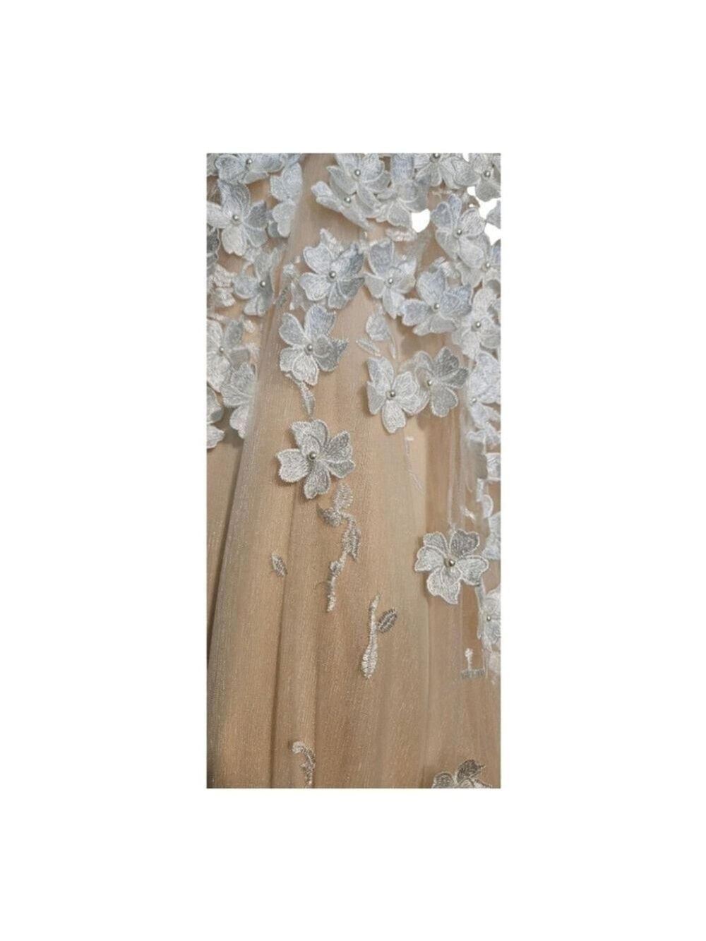 Mac Duggal Embellished Ivory and Peach Floral Appliqué Size 12 Style 22845 NWOT - Picture 14 of 16